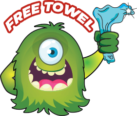 Free Towel with Every Monster Glow Wash